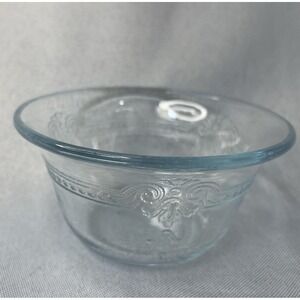 Rare double stamped Fire King Oven Glass Sapphire Blue Philbe Flair Custard Cup